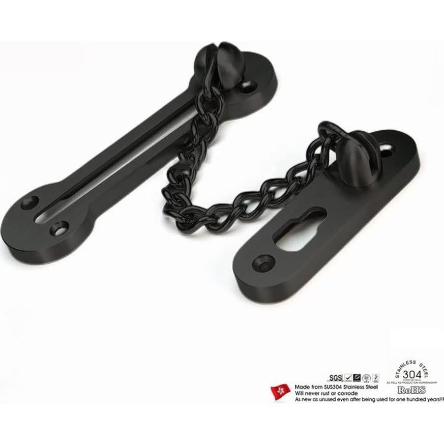 Cadena de Seguridad V-CORME de Acero Inoxidable 3mm Negra