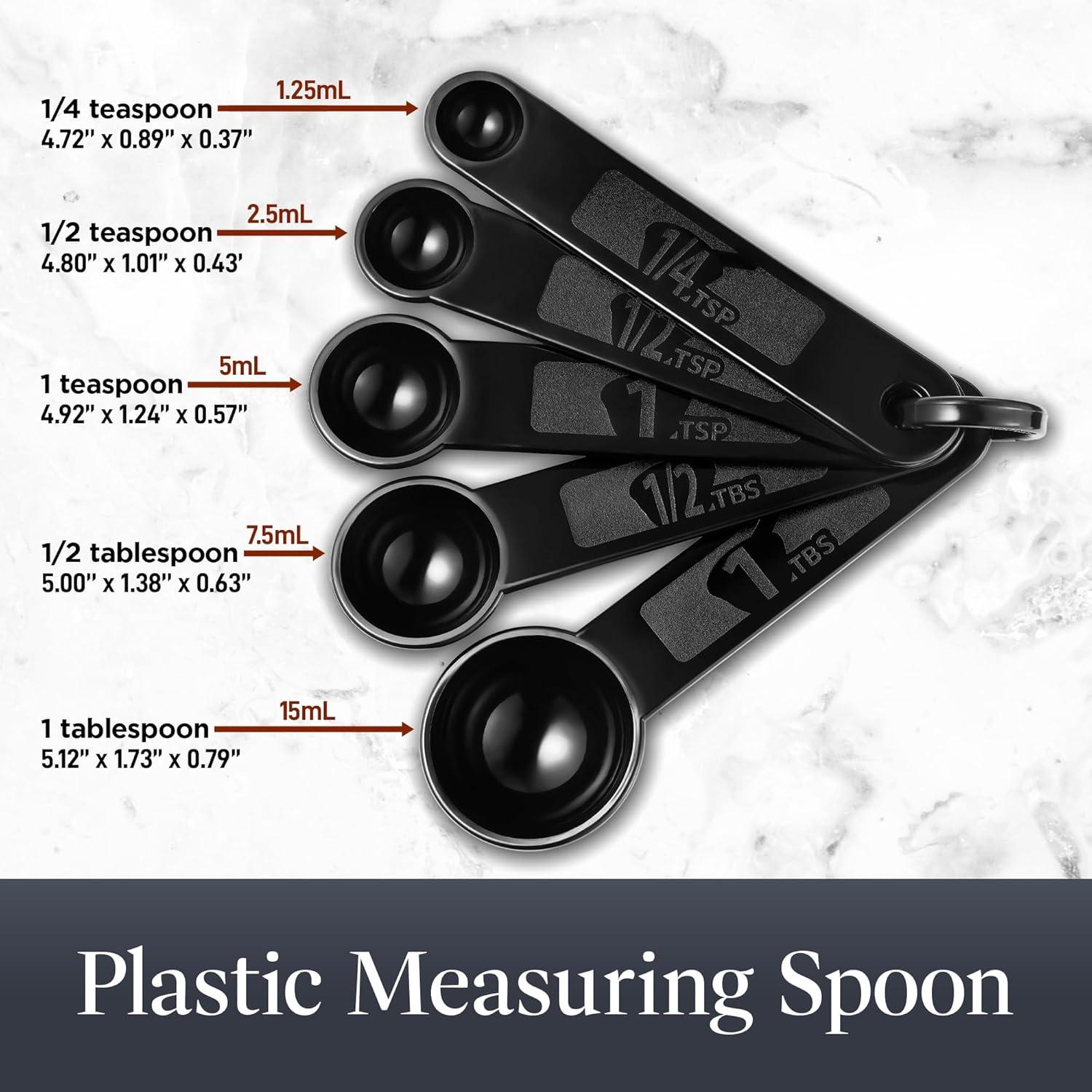 Precision Measuring Spoon Set - 5-Piece l Kit for Accurate Cooking & Baking - Easy Nesting, Dishwasher Safe - Essential Kitchen Tools