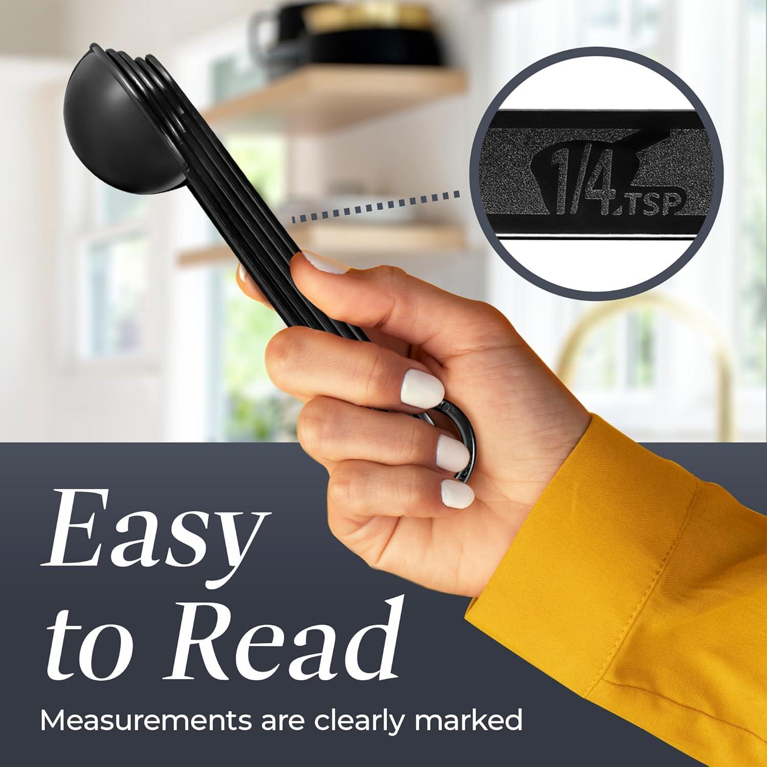 Precision Measuring Spoon Set - 5-Piece l Kit for Accurate Cooking & Baking - Easy Nesting, Dishwasher Safe - Essential Kitchen Tools