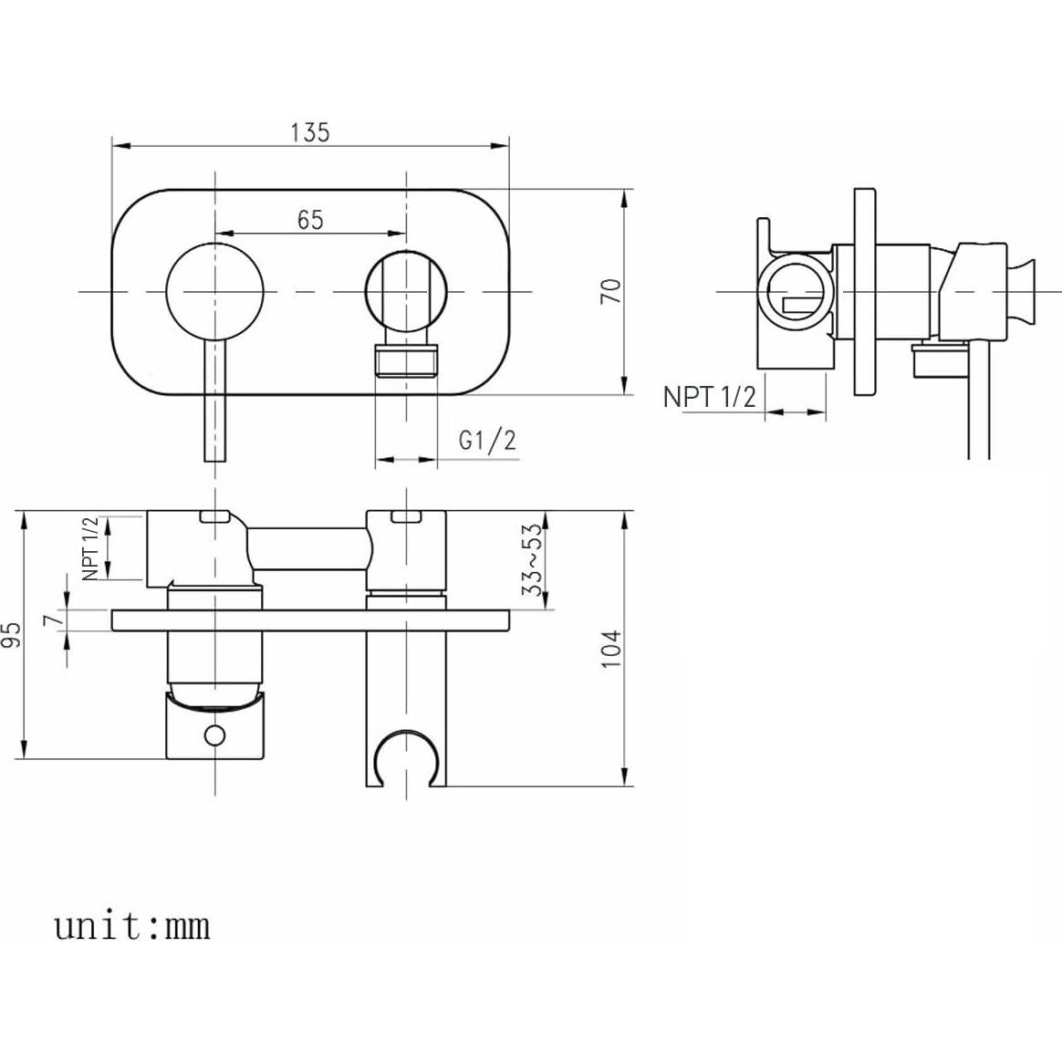 Rociador de Bidet TRUSTMI Oro Cepillado 119.38 cm Doble Función