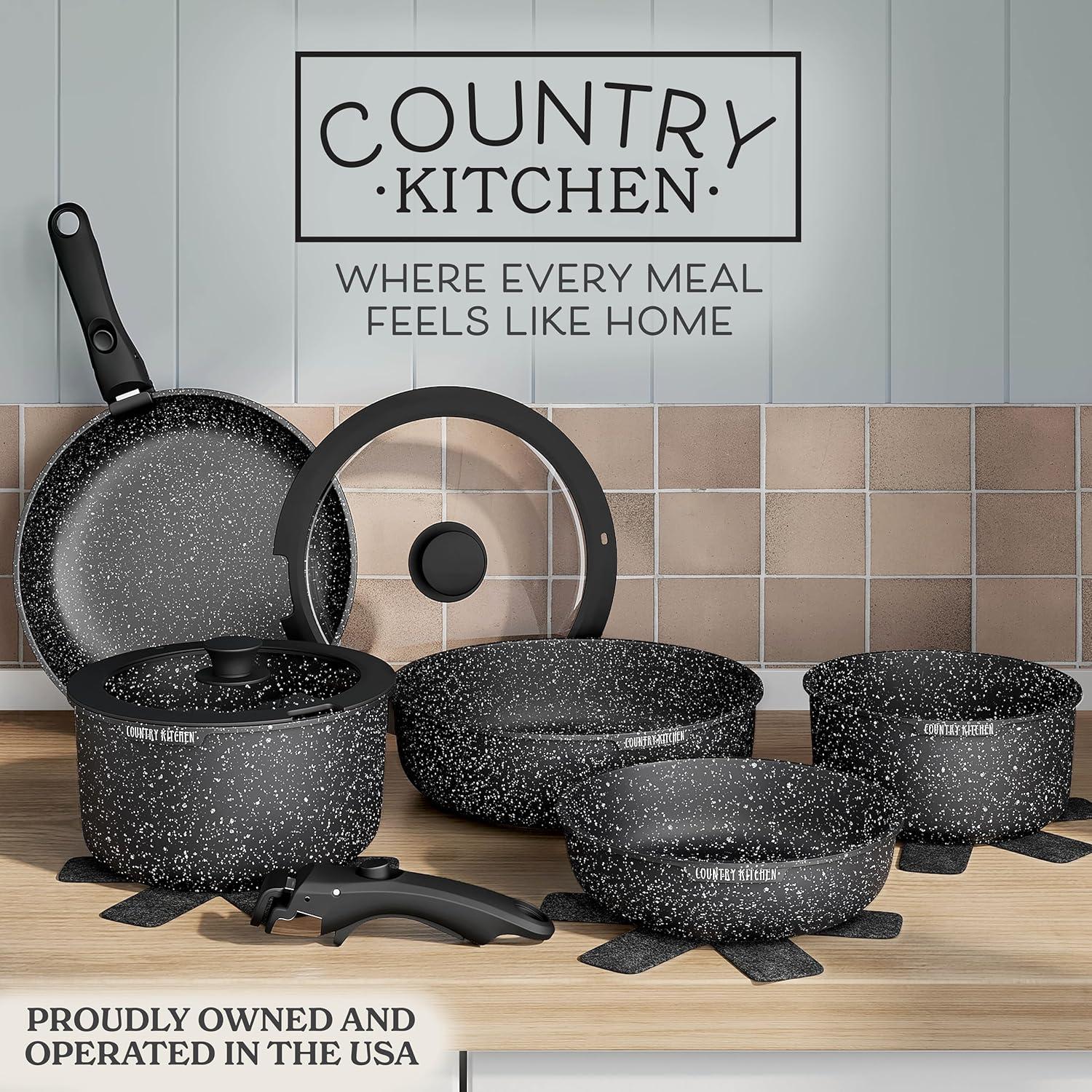 Juego de Utensilios de Cocina Country Kitchen 16 Piezas Negro