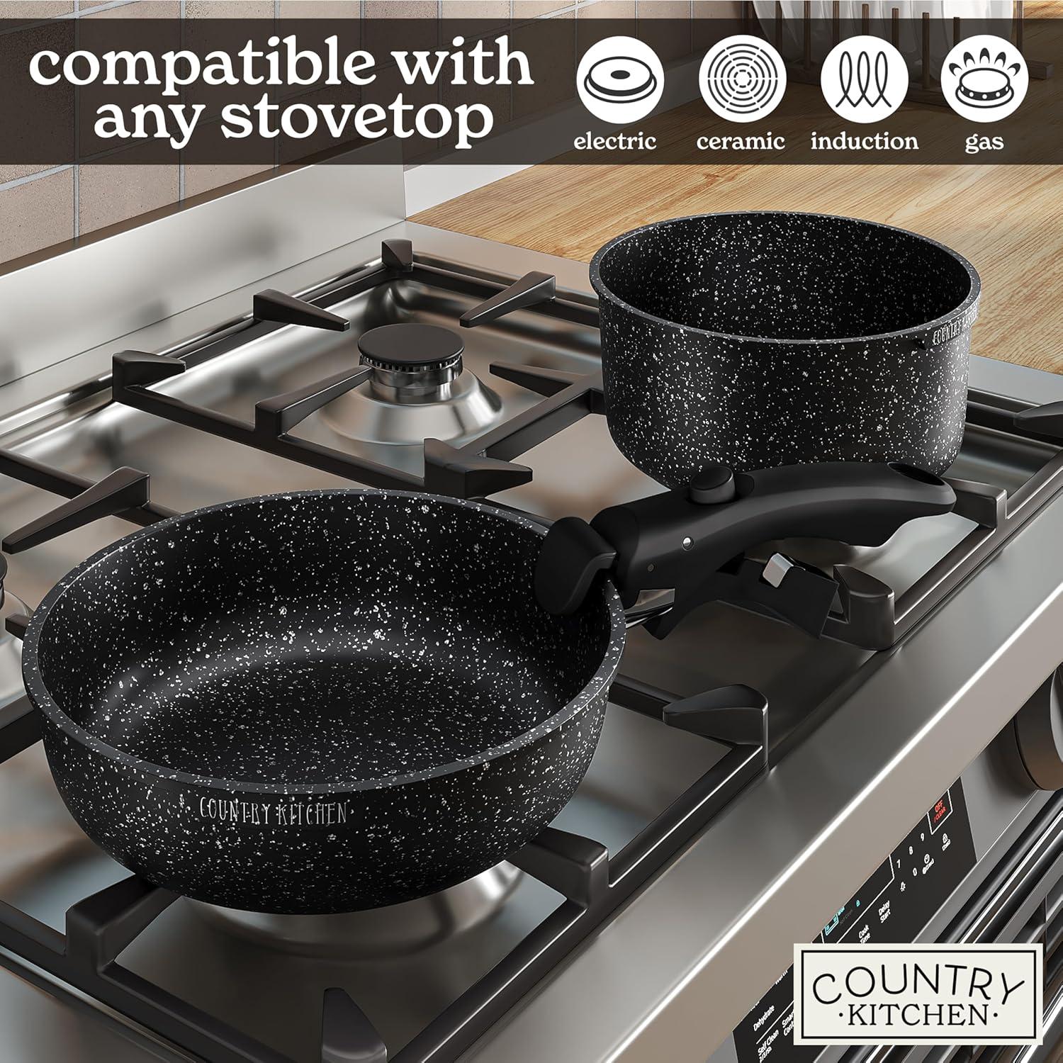 Juego de Utensilios de Cocina Country Kitchen 16 Piezas Negro