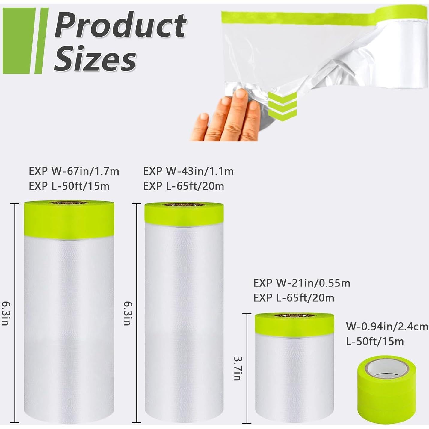 Película de Enmascarar Adhesiva Yudahgan - 6 Rollos Variados