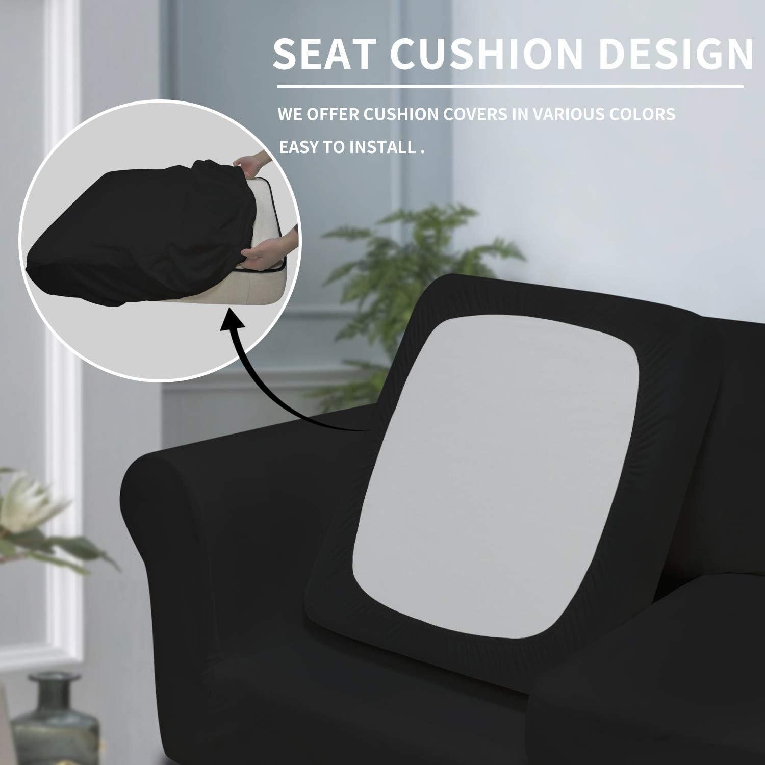 Funda de Sofá Stretch Easy-Going 3 Piezas para Loveseat Negro