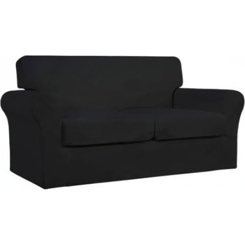 Funda de Sofá Stretch Easy-Going 3 Piezas para Loveseat Negro