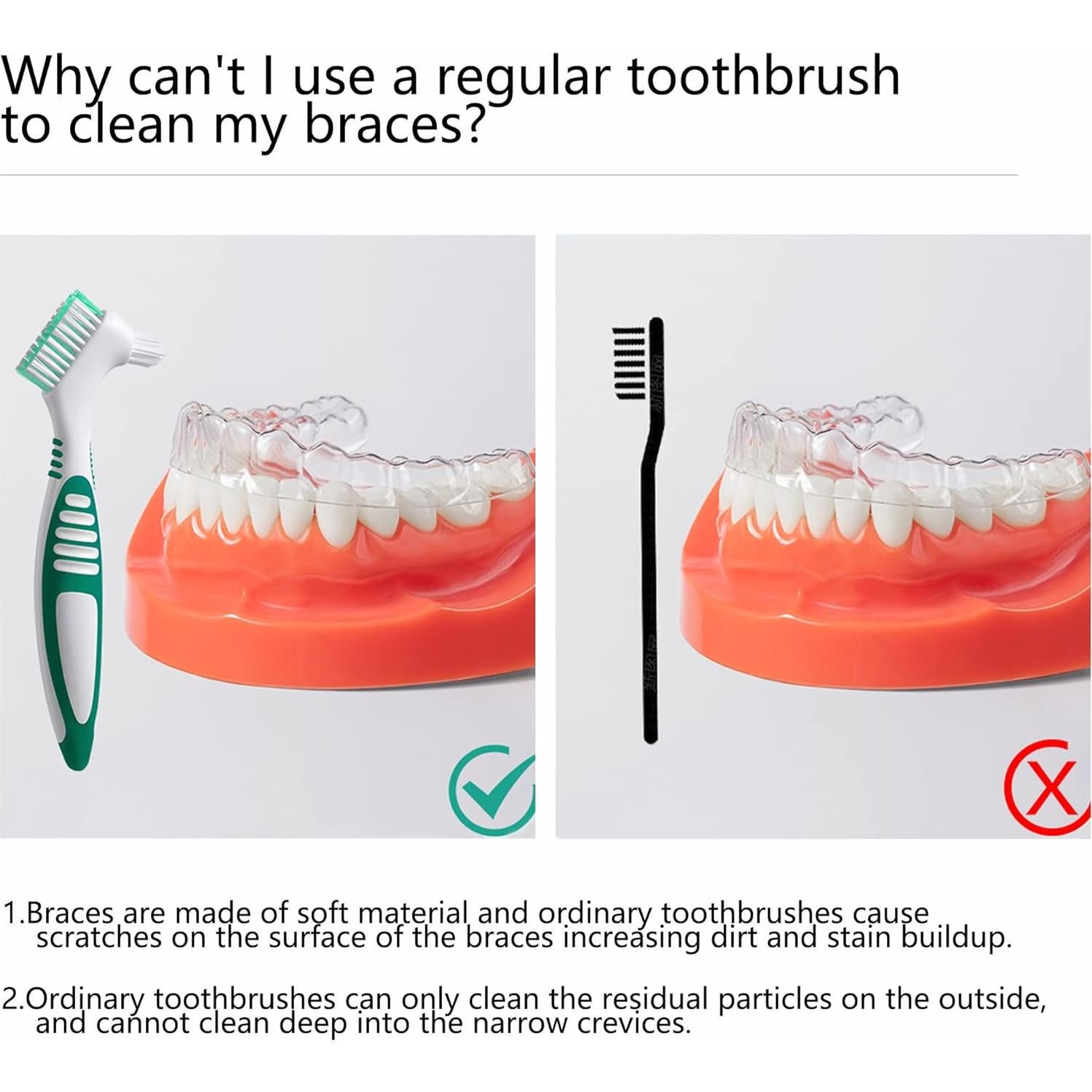 Cepillo de Dentaduras Octuitey 4 Piezas Doble Cabeza