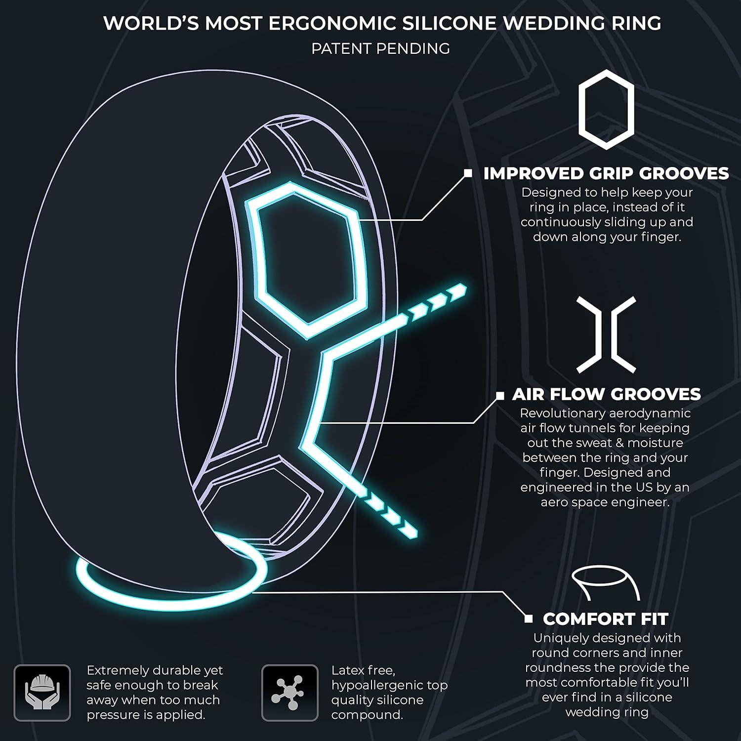 Anillos de Silicona ThunderFit para Hombres 8.7mm - Paquete Variado