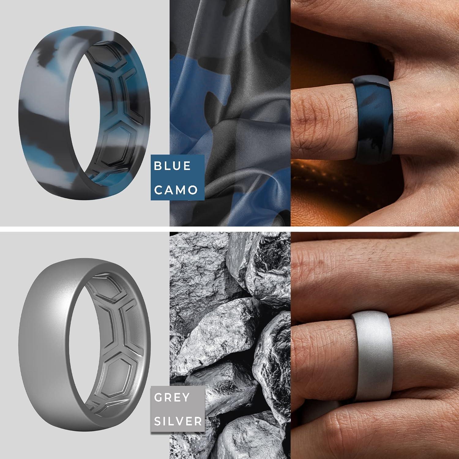 Anillos de Silicona ThunderFit para Hombres 8.7mm - Paquete Variado