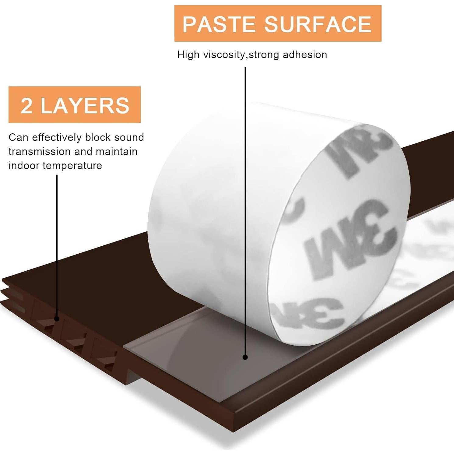 Detenedor de Corrientes de Aire Pehoto 99 cm Silicona Marrón