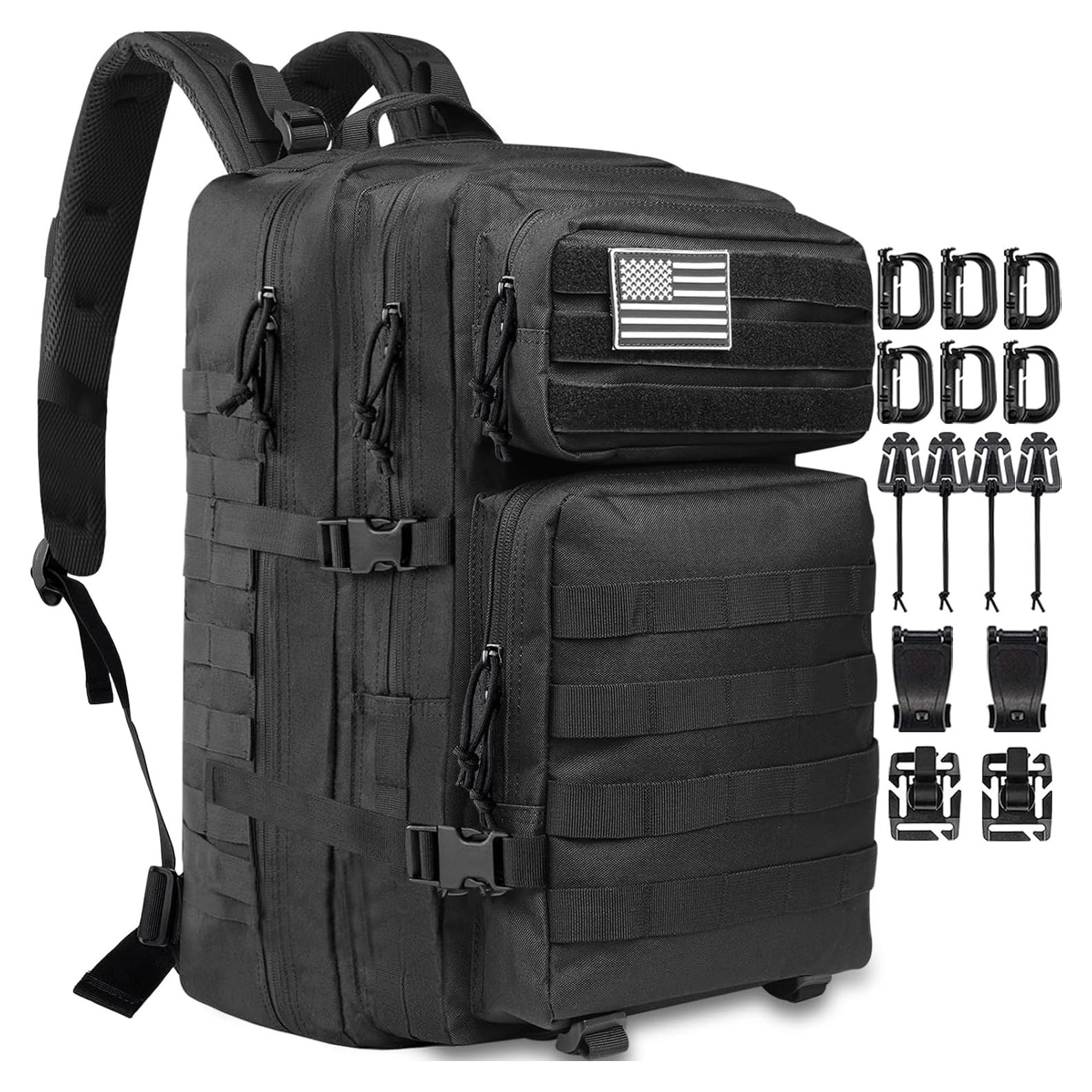 Mochila Táctica Createy 45L Militar 30x30x50cm Negra