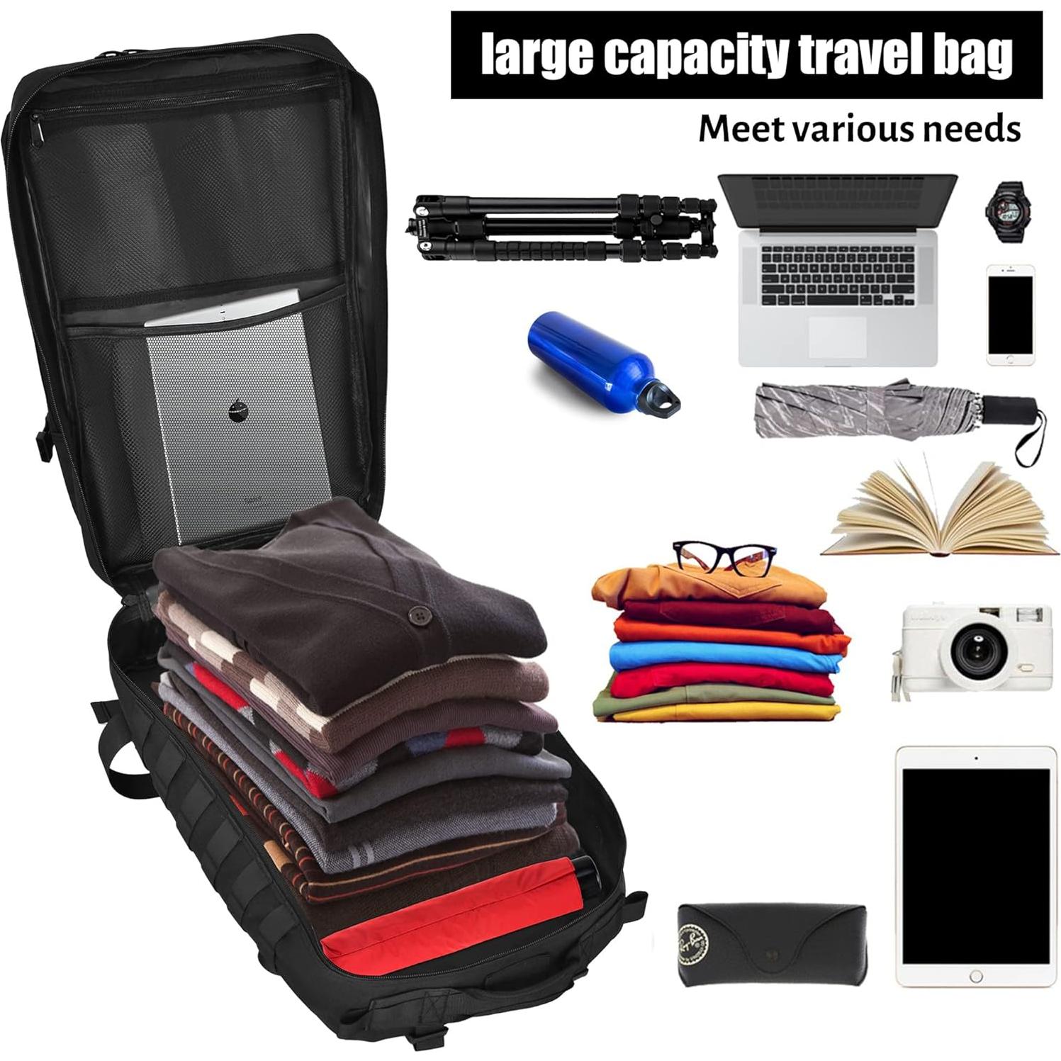 Mochila Táctica Createy 45L Militar 30x30x50cm Negra