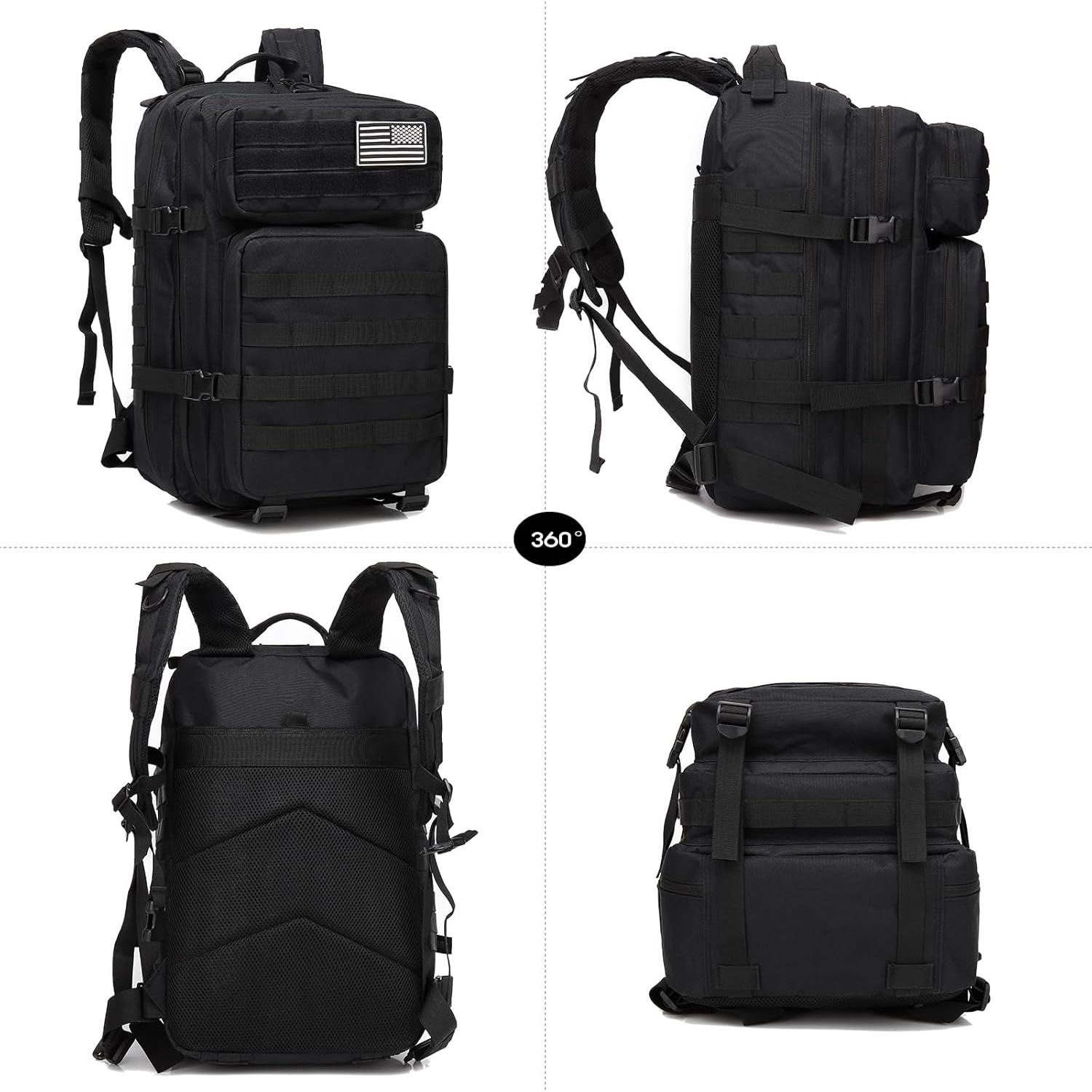 Mochila Táctica Createy 45L Militar 30x30x50cm Negra