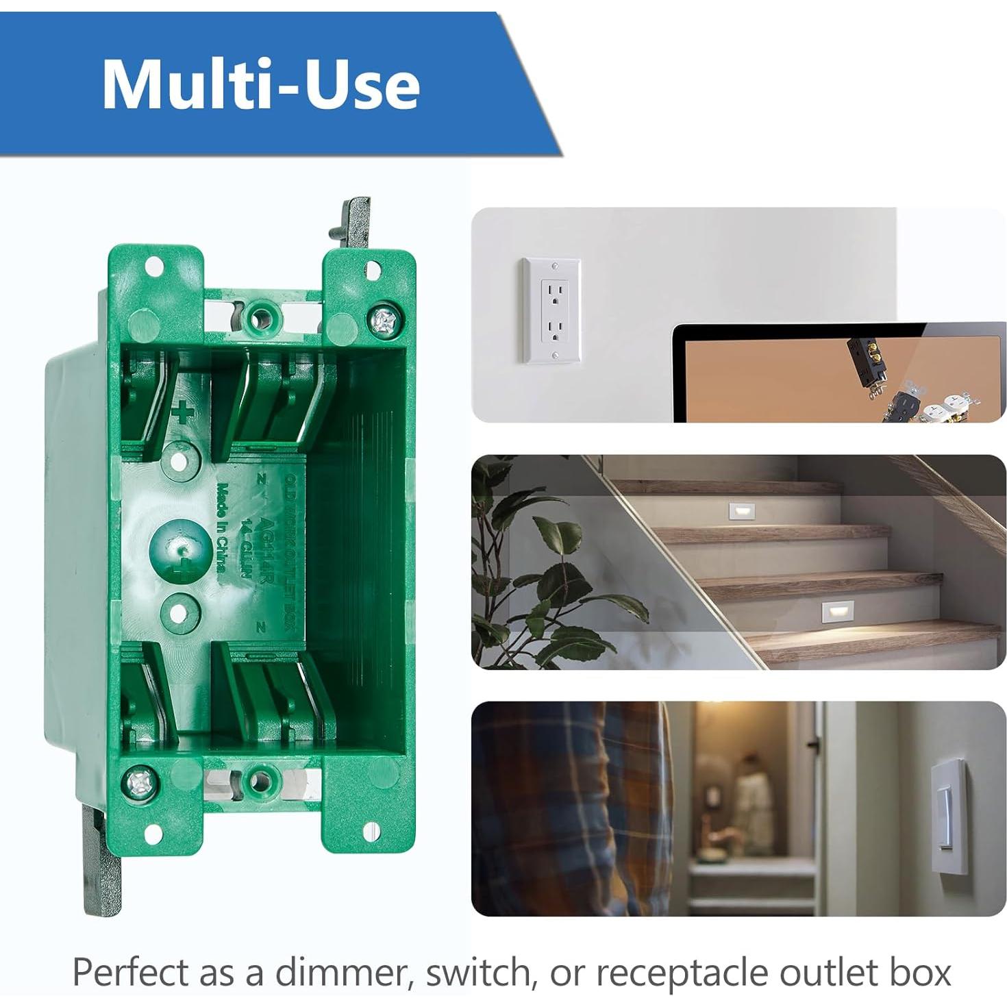 Paquete de 6 cajas eléctricas 1 gang CycevSun para yeso