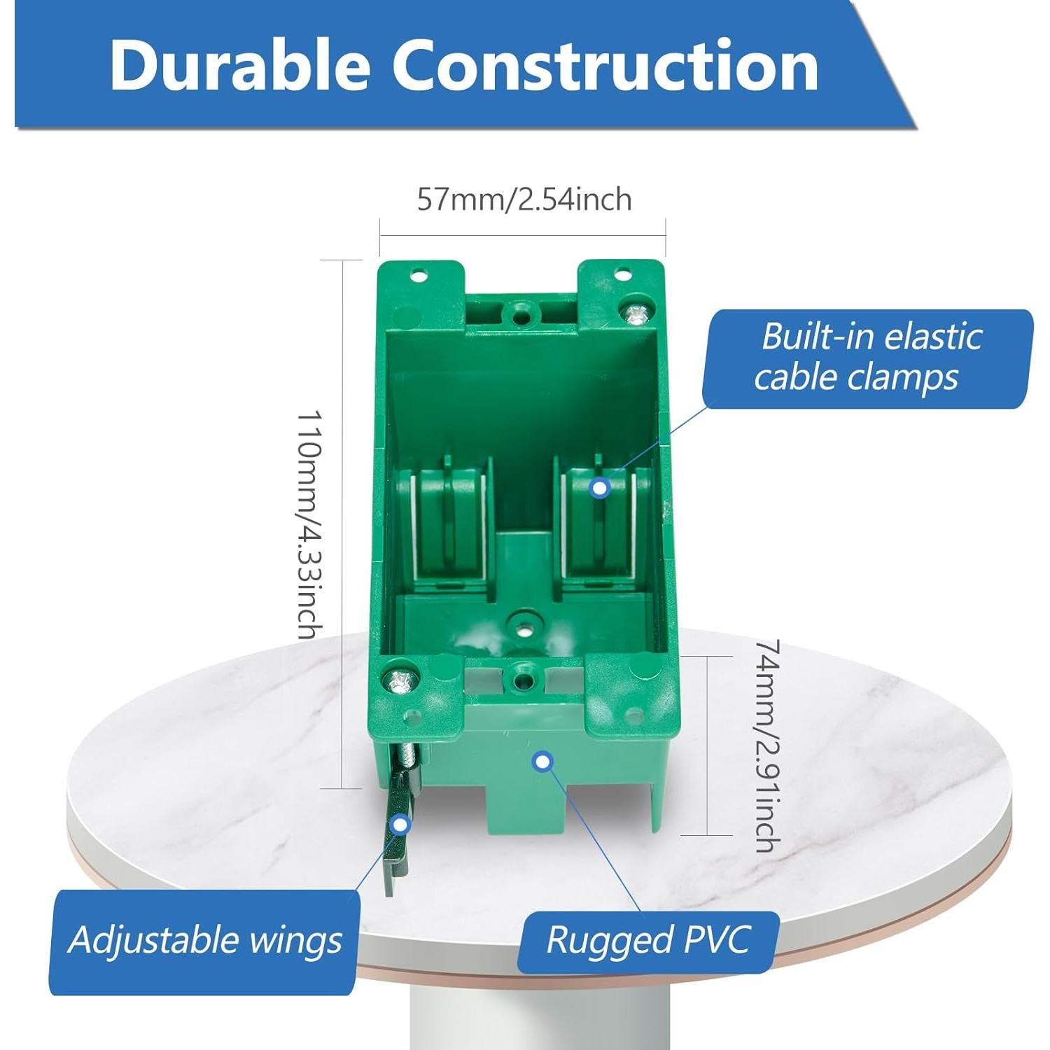 Paquete de 6 cajas eléctricas 1 gang CycevSun para yeso