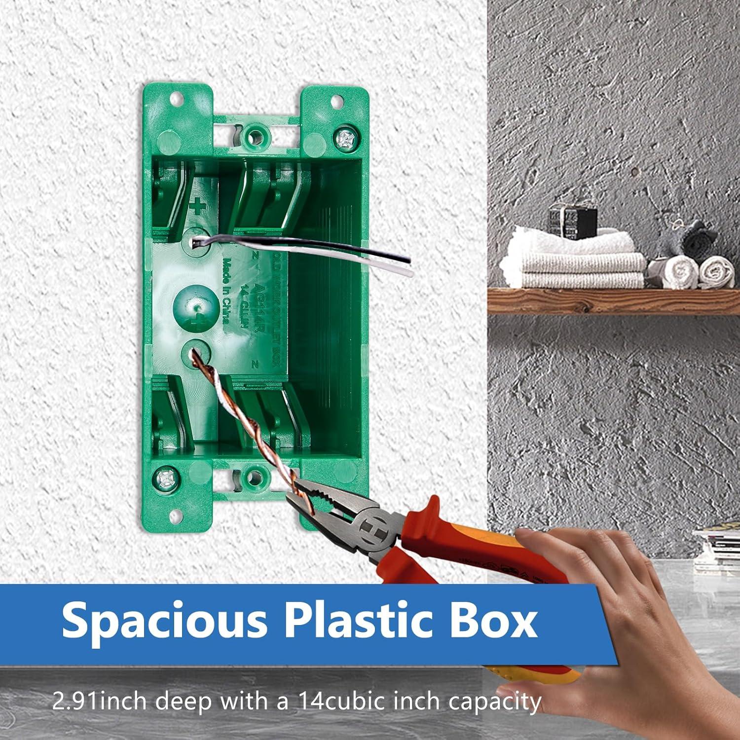 Paquete de 6 cajas eléctricas 1 gang CycevSun para yeso