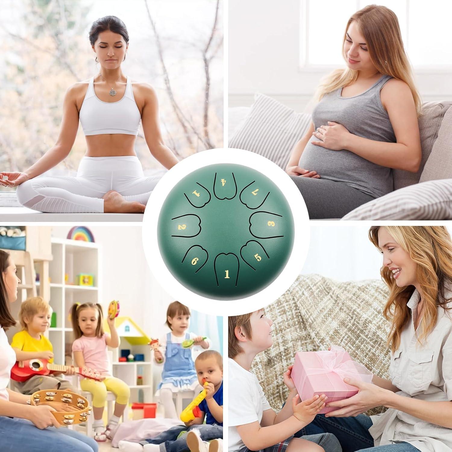 Tambor de Lengua de Acero Weipoken 6" Verde Oscuro con Accesorios