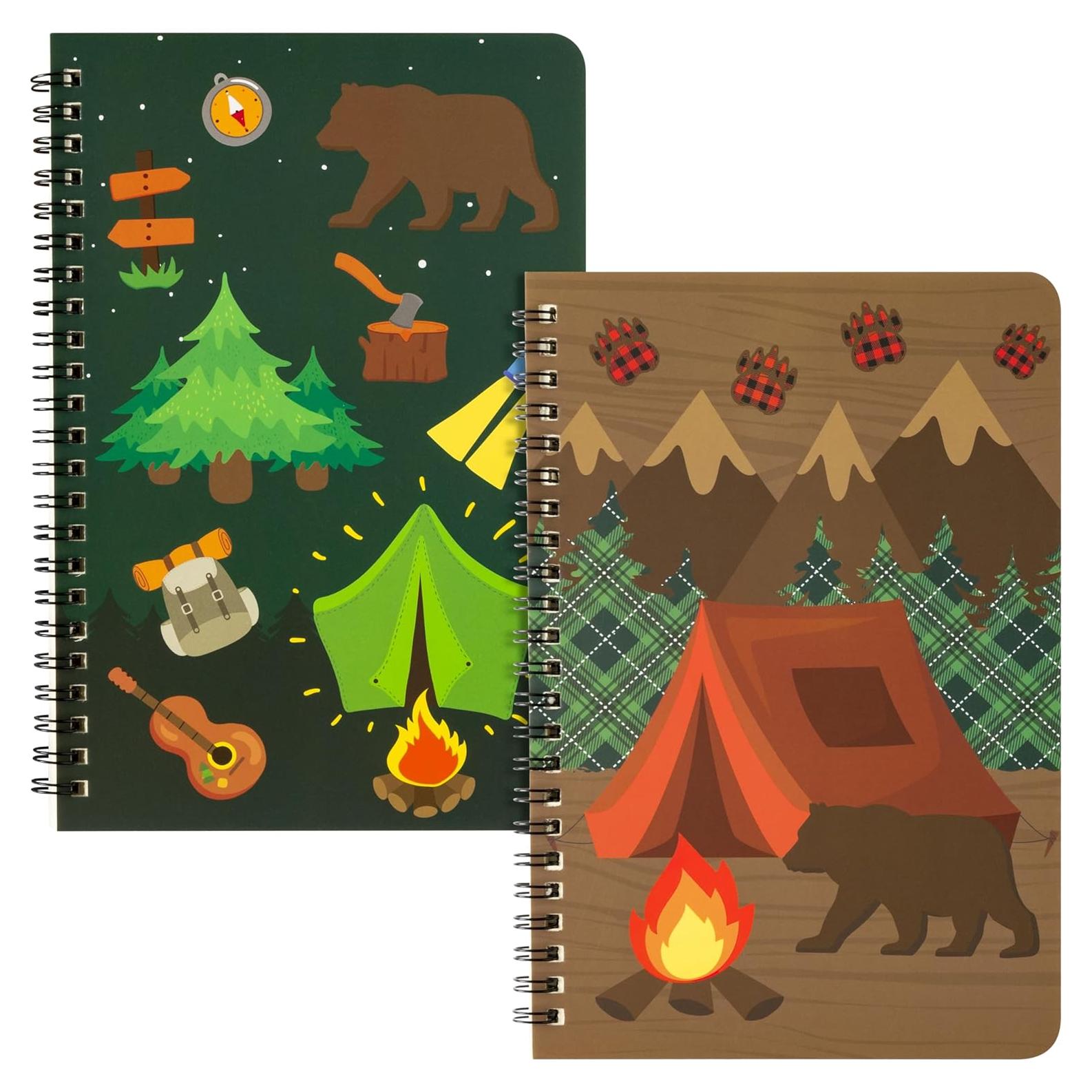 Paquete de 2 Cuadernos Espirales A5 Xqumoi Camping