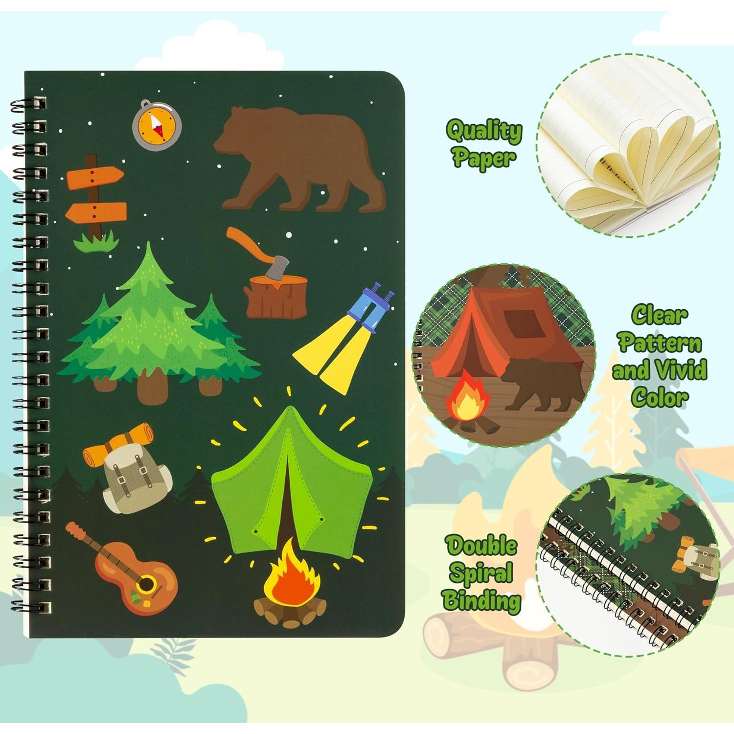 Paquete de 2 Cuadernos Espirales A5 Xqumoi Camping