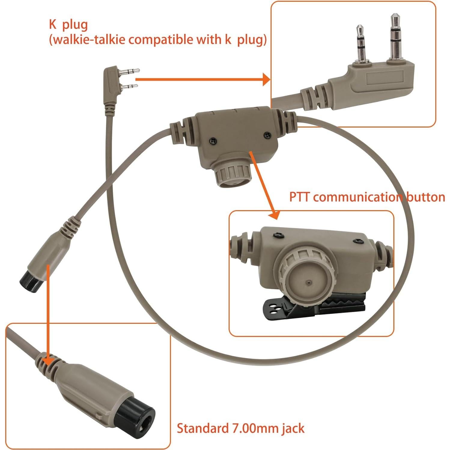 Auricular Táctico C III Airsoft Reducción de Ruido con Adaptador