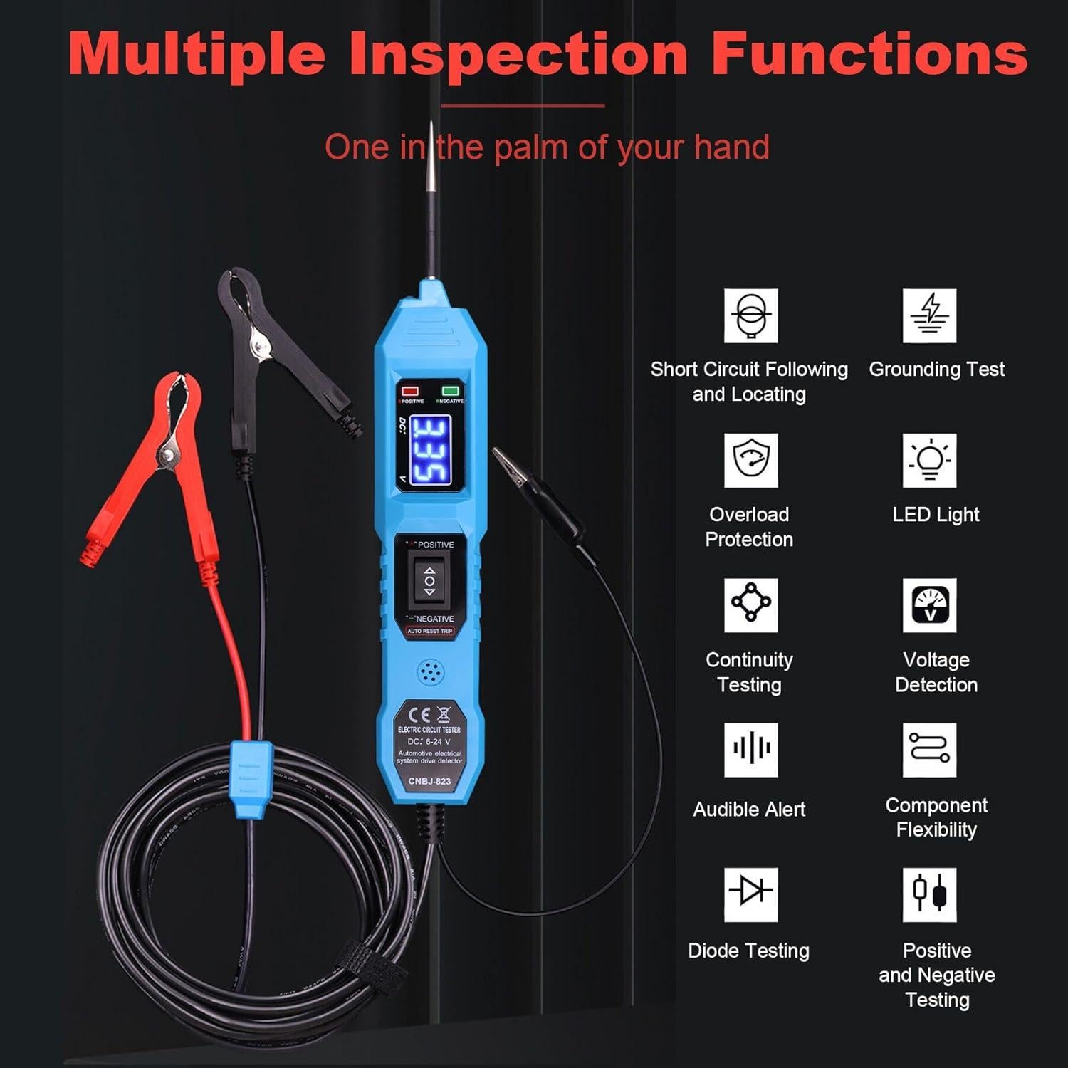 Probador de Circuito Automotriz Aottykro 6-24V Multifuncional