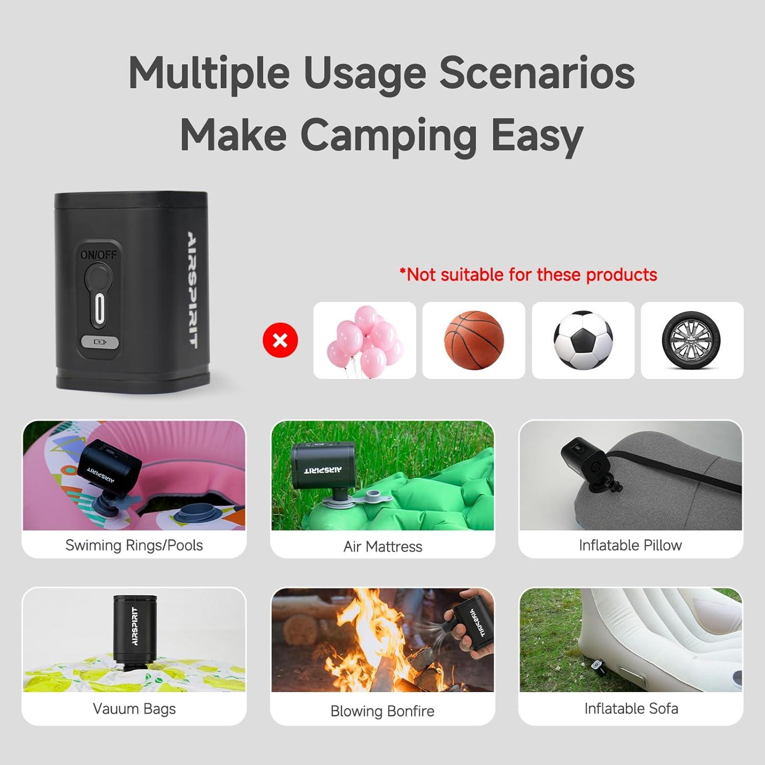 Mini Bomba de Aire Eléctrica AIRSPIRIT 1200mAh Portátil