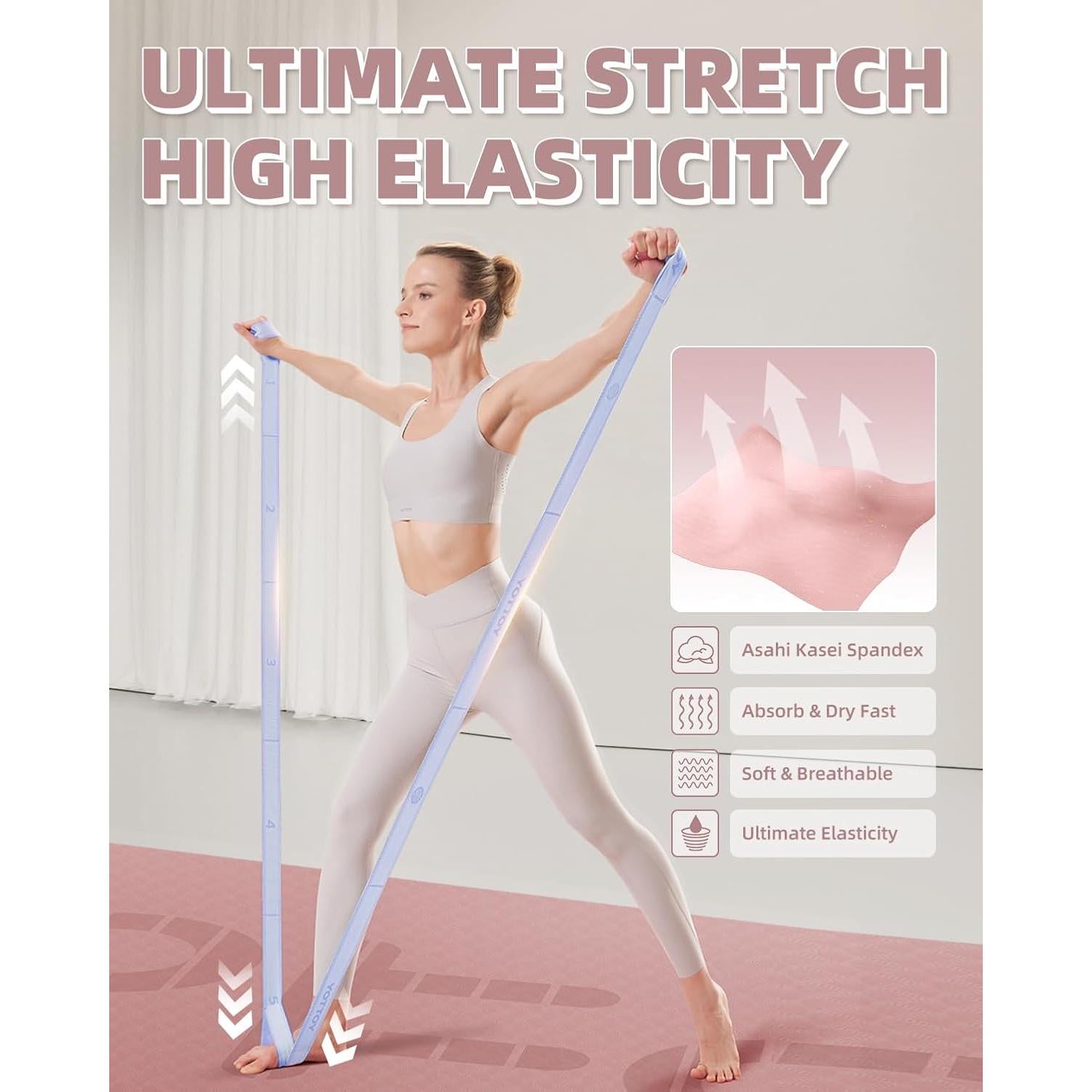 Correa de Yoga YOTTOY con 10 Bucles y Bandas de Resistencia