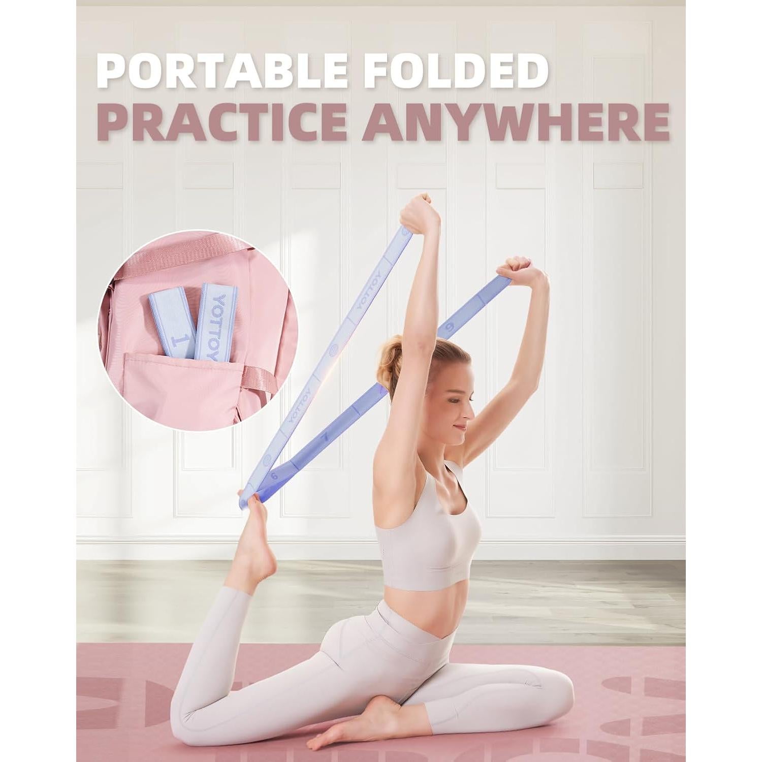 Correa de Yoga YOTTOY con 10 Bucles y Bandas de Resistencia