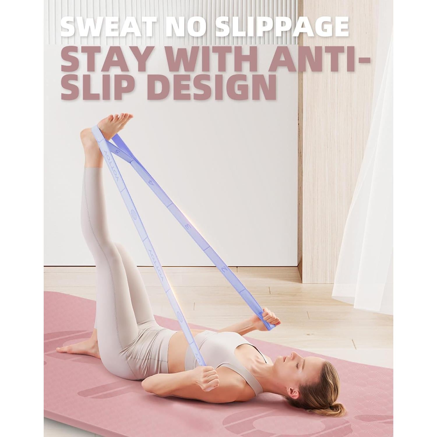 Correa de Yoga YOTTOY con 10 Bucles y Bandas de Resistencia