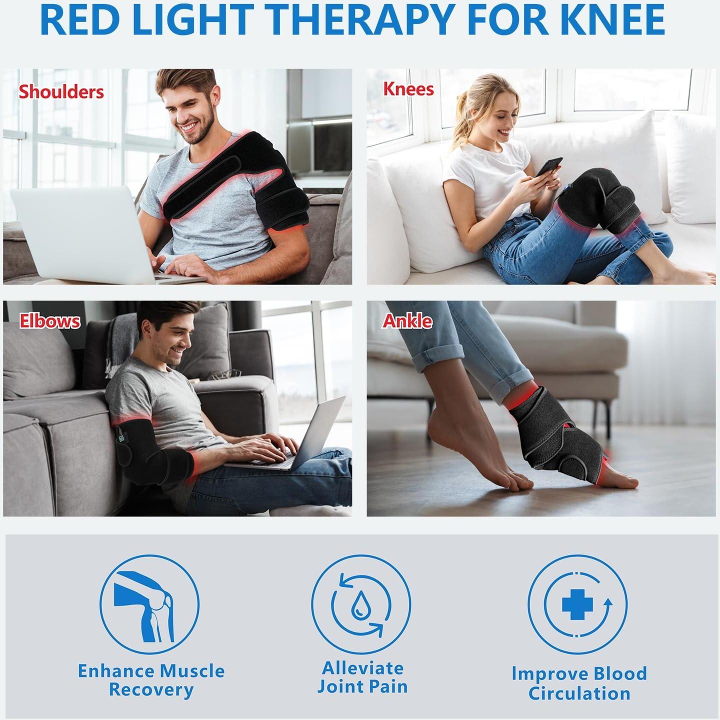 Red Light Therapy Knee Wrap Infrared Knee Therapy Devices - Multi-purpose Red Light Therapy Knee Brace for Pain Relief, Infrared Light Therapy for Knee Relax Recovery