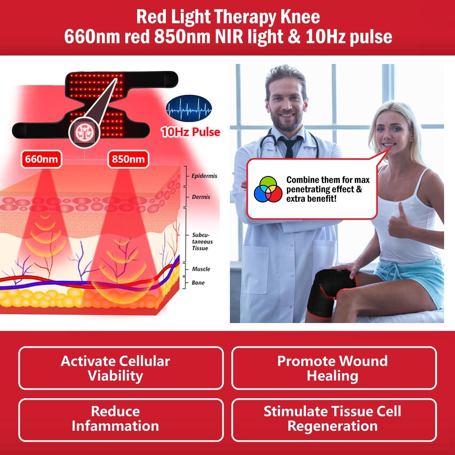 Red Light Therapy Knee Wrap Infrared Knee Therapy Devices - Multi-purpose Red Light Therapy Knee Brace for Pain Relief, Infrared Light Therapy for Knee Relax Recovery