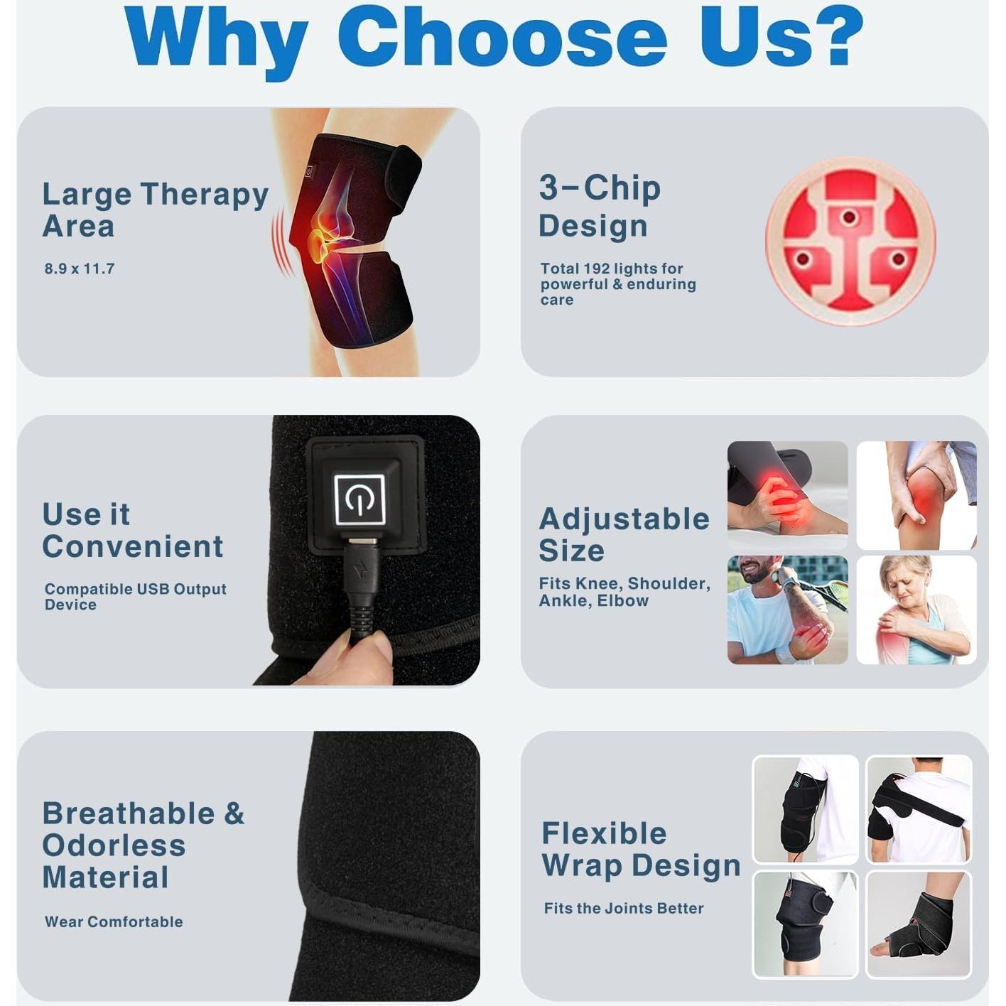 Red Light Therapy Knee Wrap Infrared Knee Therapy Devices - Multi-purpose Red Light Therapy Knee Brace for Pain Relief, Infrared Light Therapy for Knee Relax Recovery