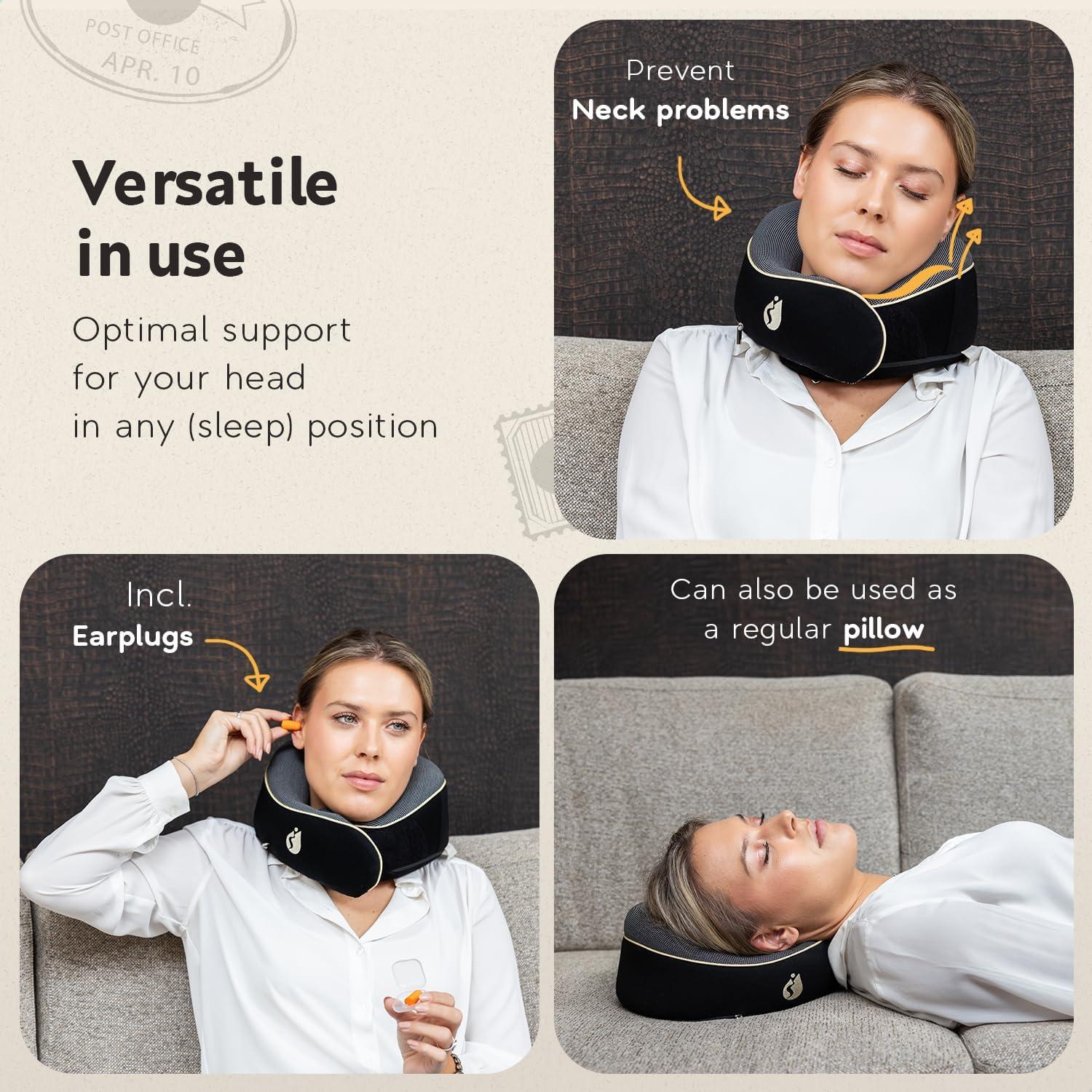 Travel Pillow - Airplane Pillow - Neck Pillow Airplane - Travel Neck Pillow for Airplanes - Airplane Pillow with 360° Memory Foam Neck Support - Travel Pillows for Sleeping