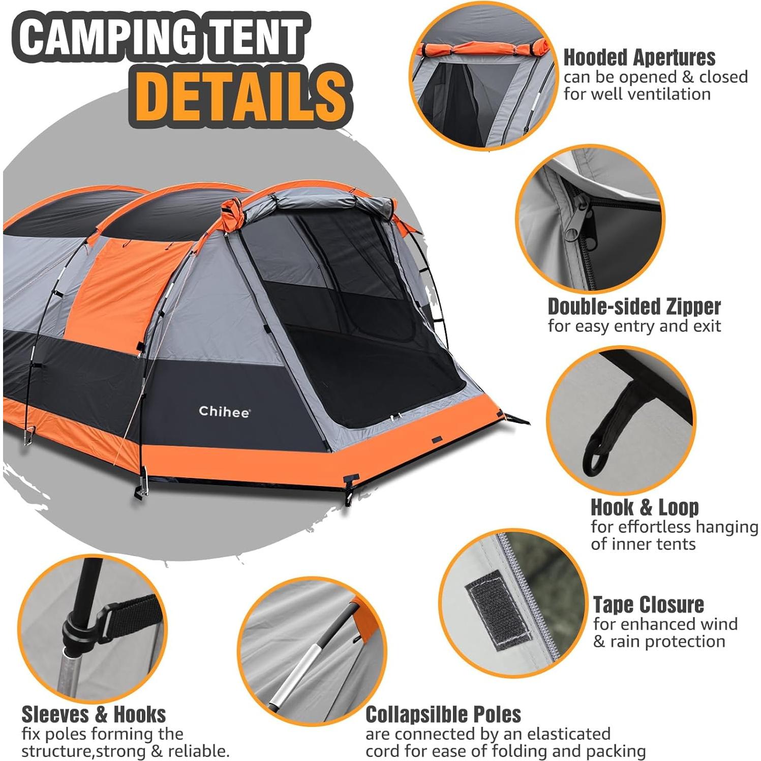 Tienda de Camping Chihee CHZP/SD180190 para 4 Personas