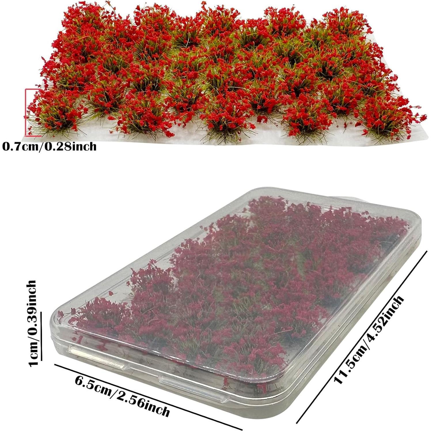 Woohome Hierba Artificial 32 PCS Flores Rojas para Diorama