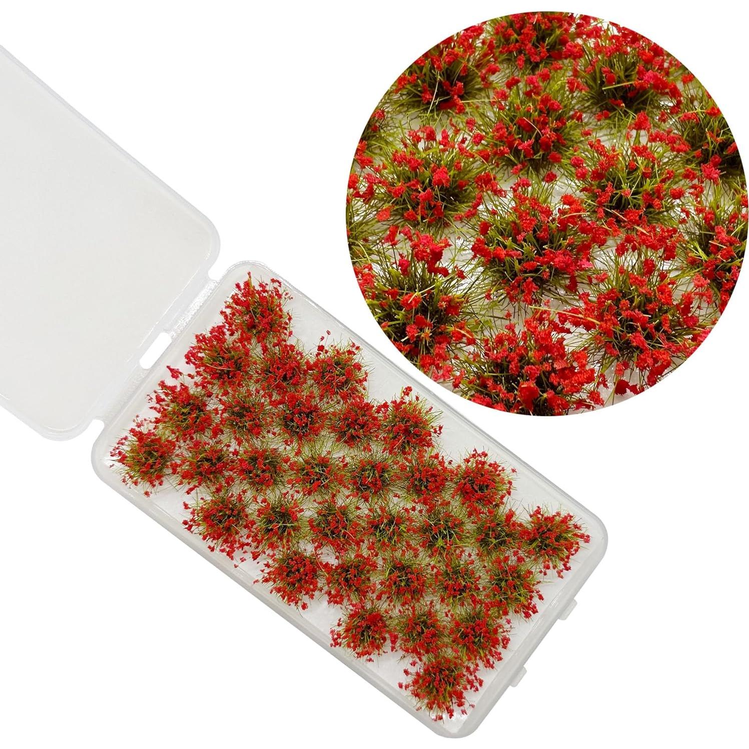 Woohome Hierba Artificial 32 PCS Flores Rojas para Diorama