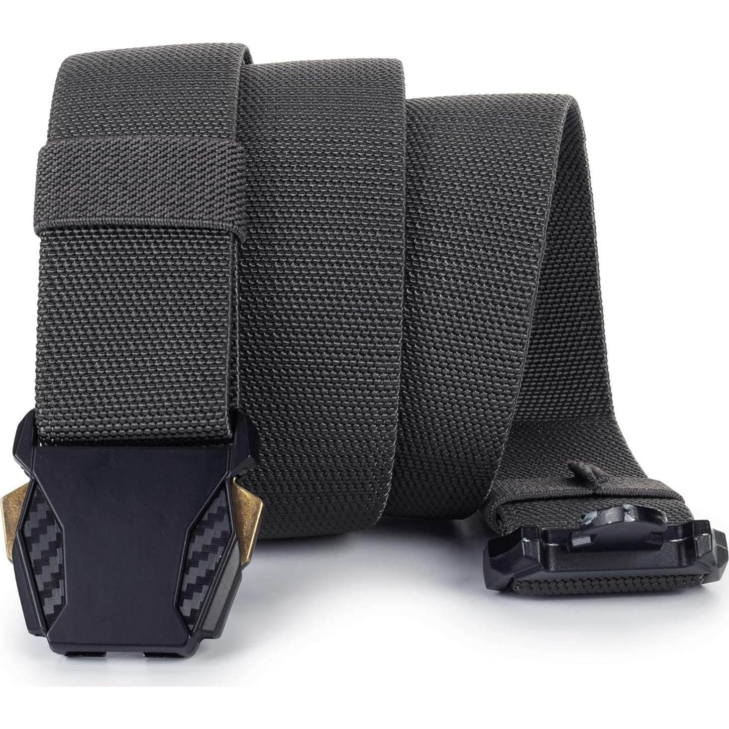 Cinturón Táctico Negro - Nylon Ajustable para Hombres