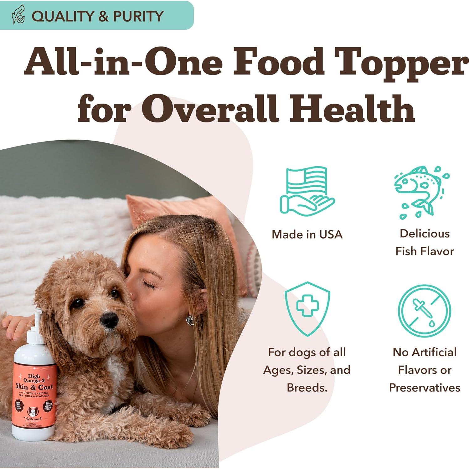 Aceite de Pescado Natural Dog Company 473 ml para Piel y Pelaje