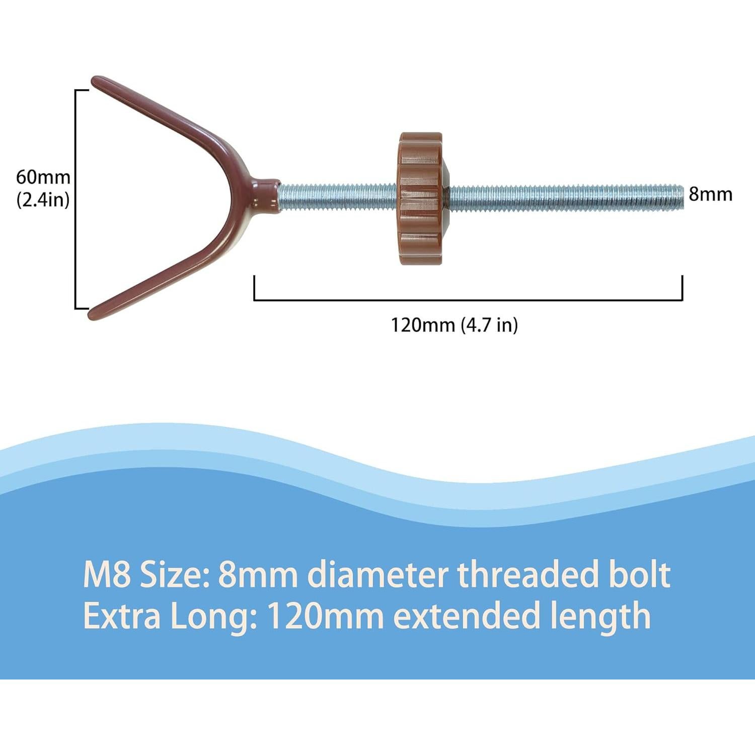 Adaptador Barandilla Puerta Bebé Vmaisi M8 12cm Marrón