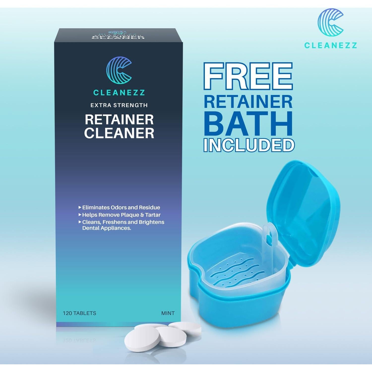 Tabletas Limpiadoras Cleanezz para Dentaduras y Retenedores