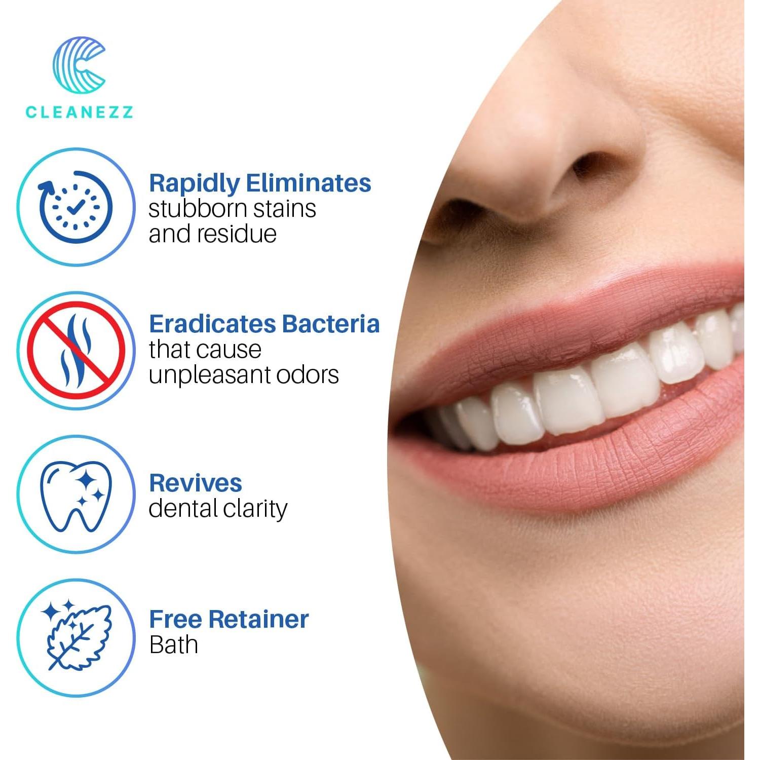 Tabletas Limpiadoras Cleanezz para Dentaduras y Retenedores