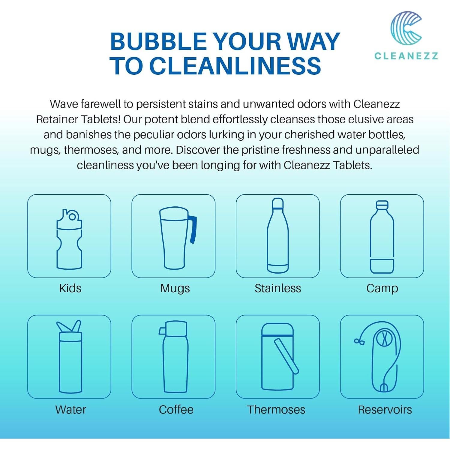 Tabletas Limpiadoras Cleanezz para Dentaduras y Retenedores