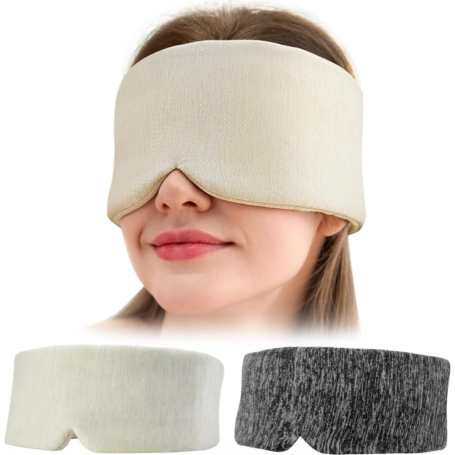 Paquete de 2 Máscaras para Dormir PERBACT Tela Refrigerante