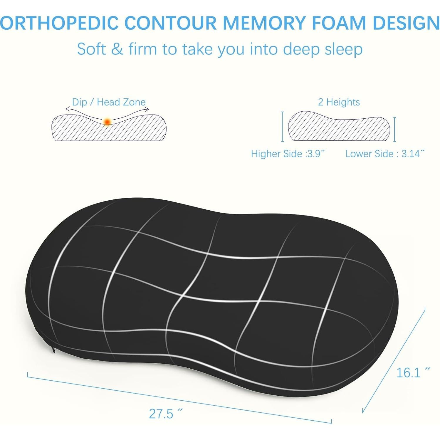 Almohada Cervical KEEPMOV Espuma Viscoelástica 69.85x40.89cm
