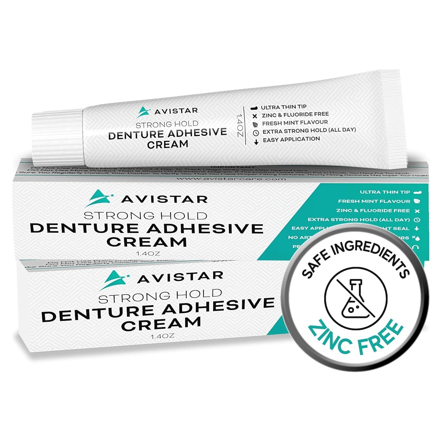 Crema Adhesiva para Dentaduras Avistar 2 Paquete 120 ml Menta