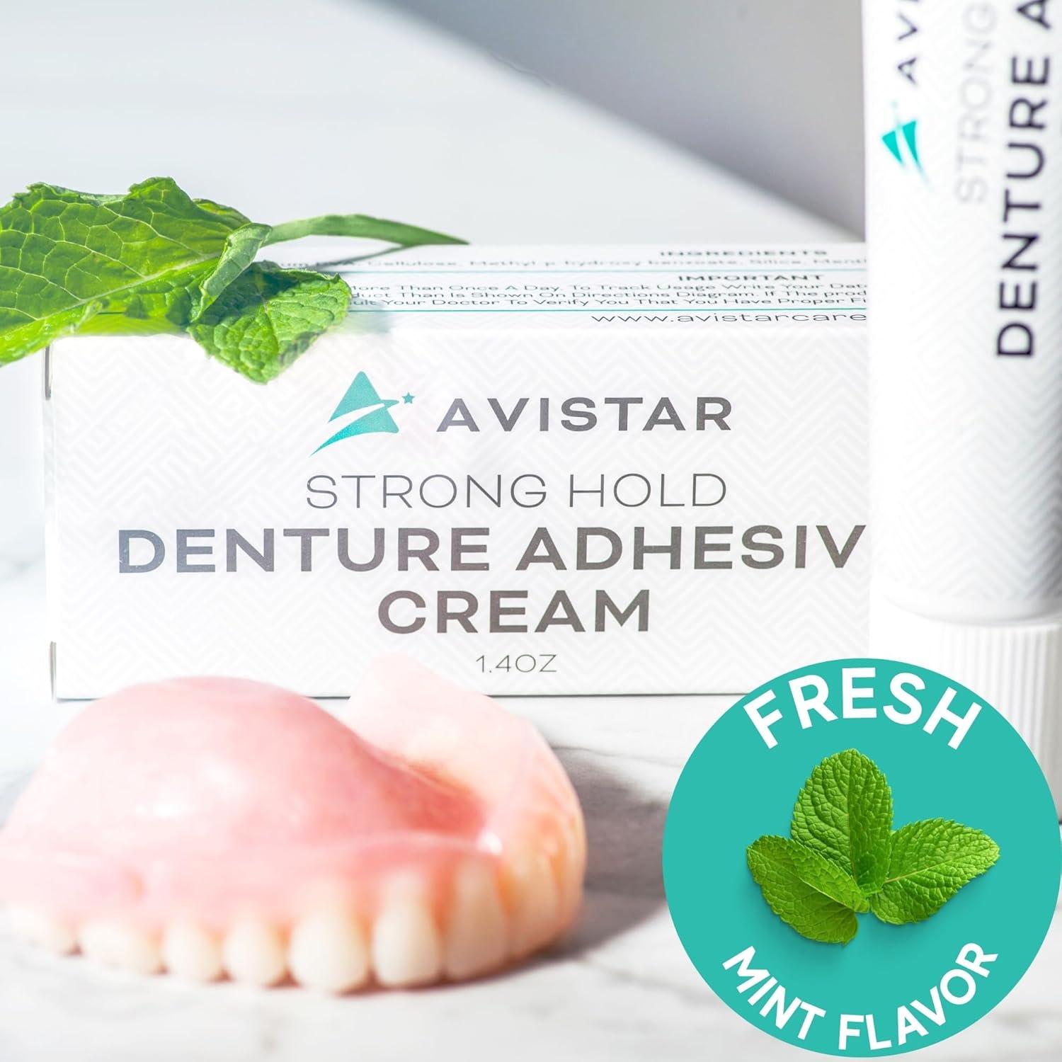 Crema Adhesiva para Dentaduras Avistar 2 Paquete 120 ml Menta