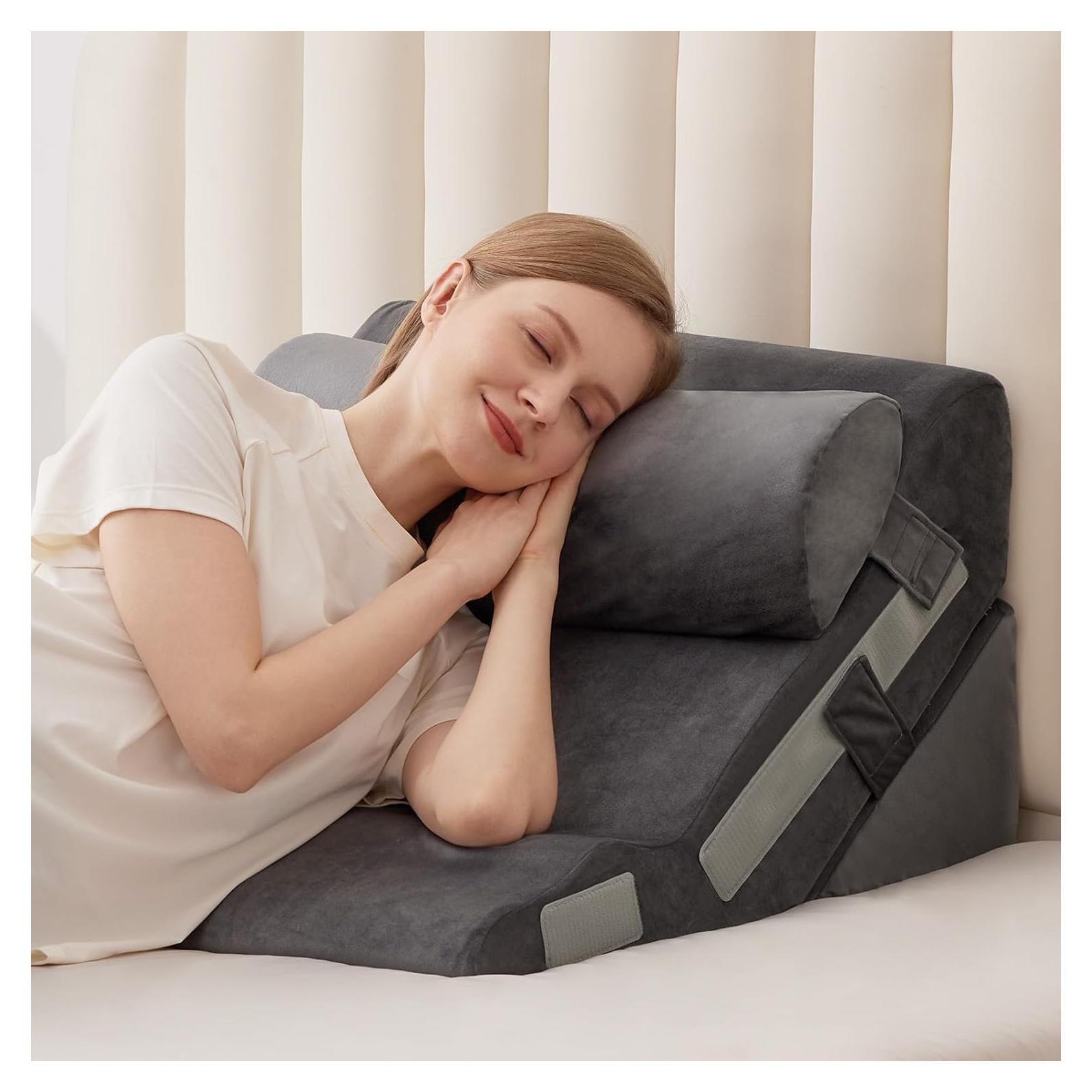 Juego de 3 almohadas en cuña MEGCXIT para soporte y descanso