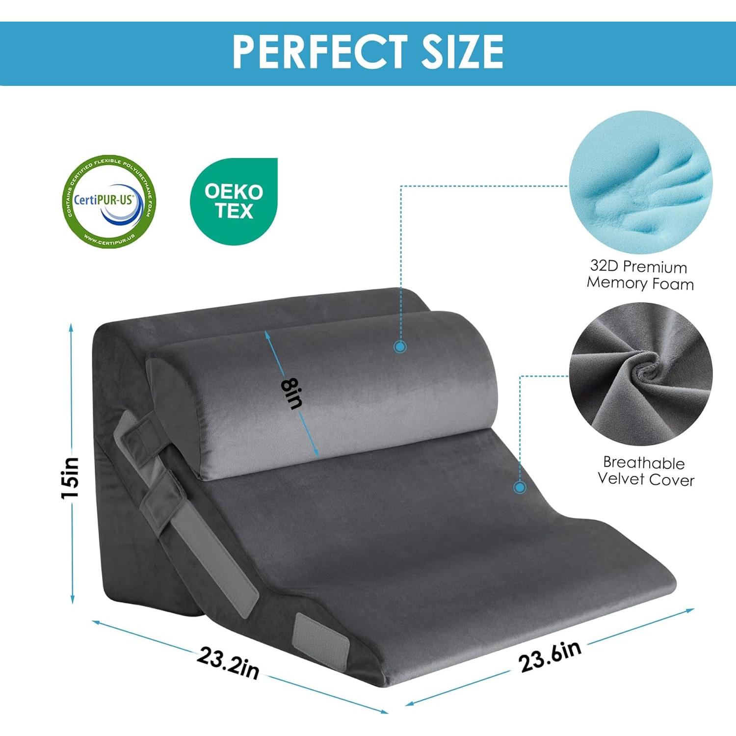 Juego de 3 almohadas en cuña MEGCXIT para soporte y descanso