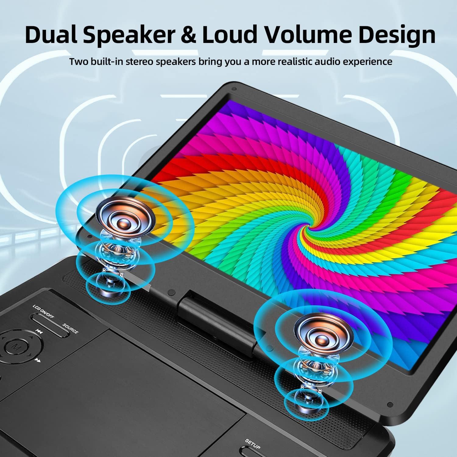 Televisor portátil 14" Feihe con DVD, HDMI, USB y batería