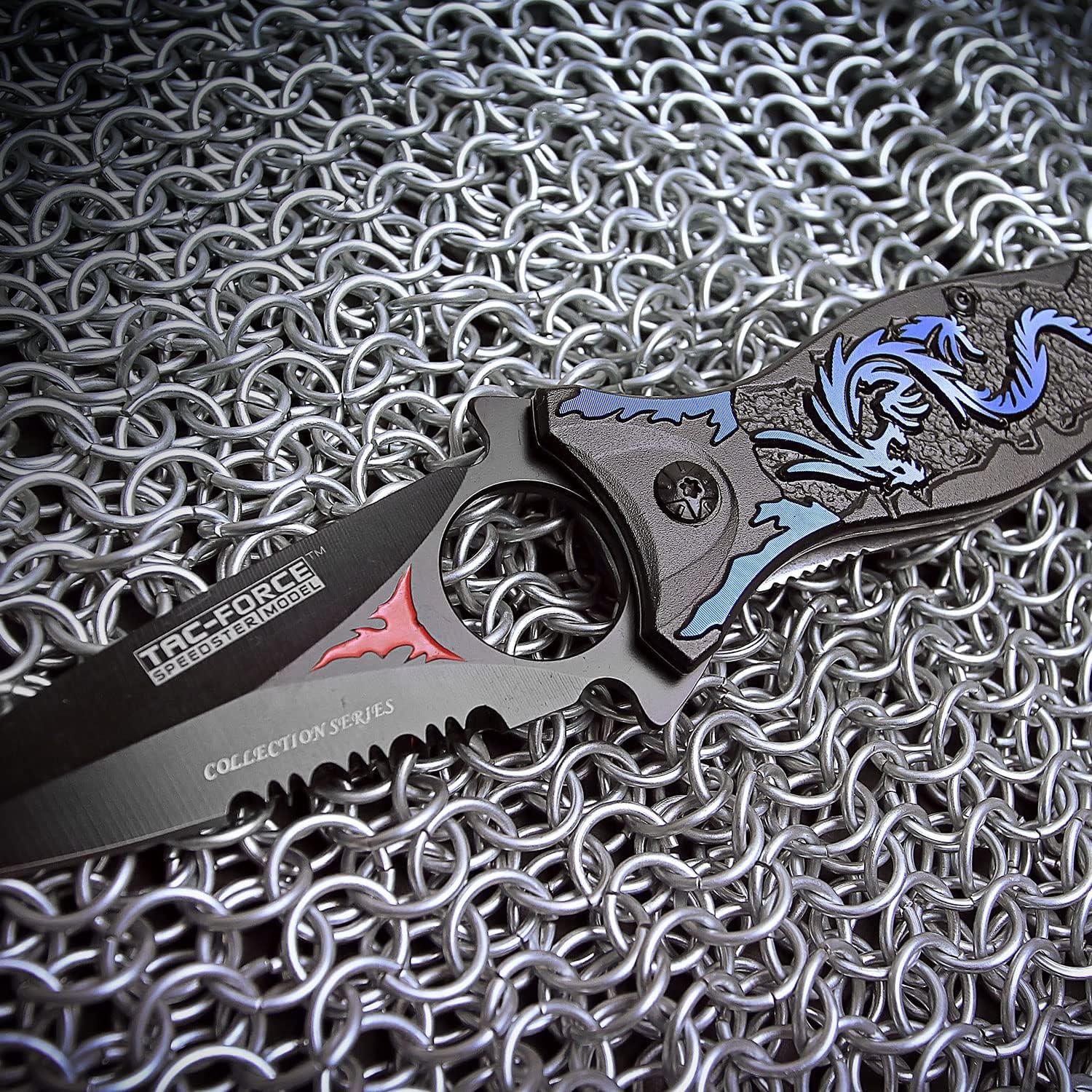 Cuchillo Plegable TAC Force TF-707, Hoja Semi-Serrada 8,89 cm