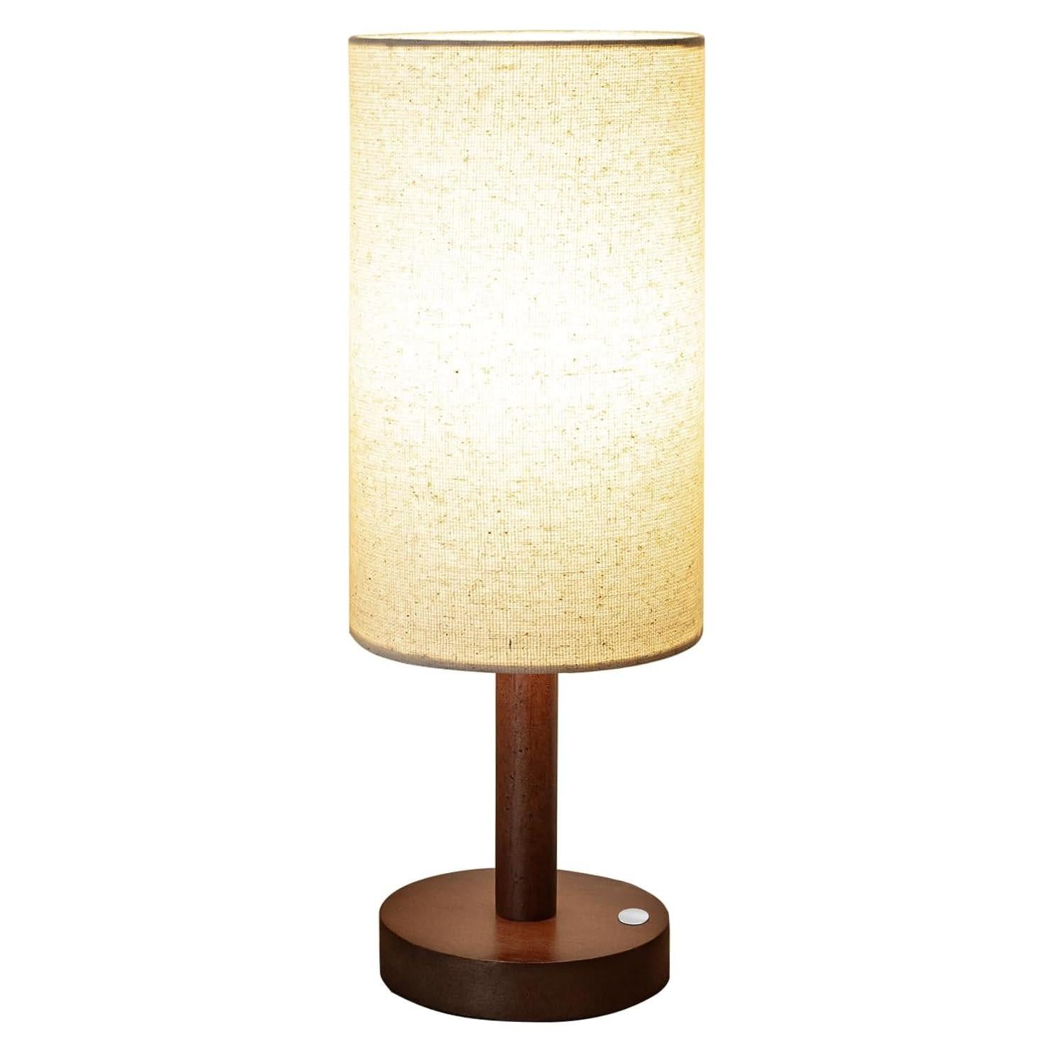 Lámpara de Mesa Inalámbrica LALISU con Base de Madera 43cm